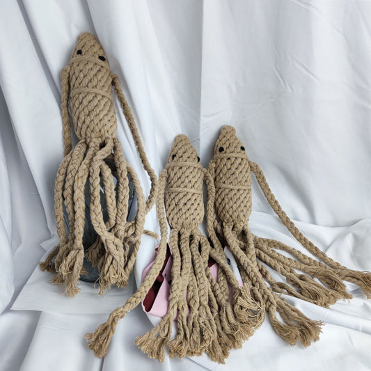 Set of octopus shaped rope toys