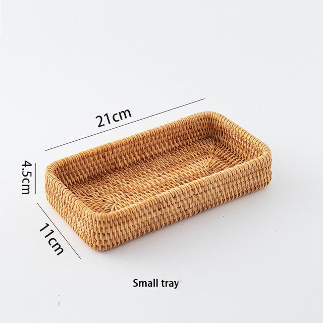 small rectangle rattan storage basket
