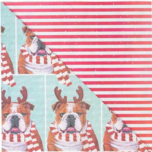 Double-sided Eco Wrapping Paper (Cozy Bulldog)
