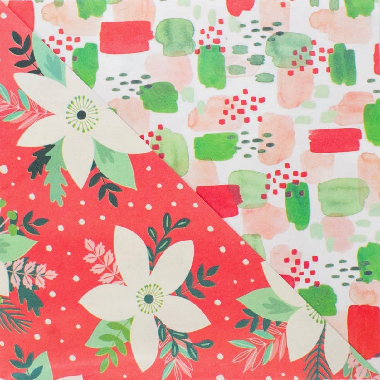 Double-sided Eco Wrapping Paper (Pretty Poinsettia)