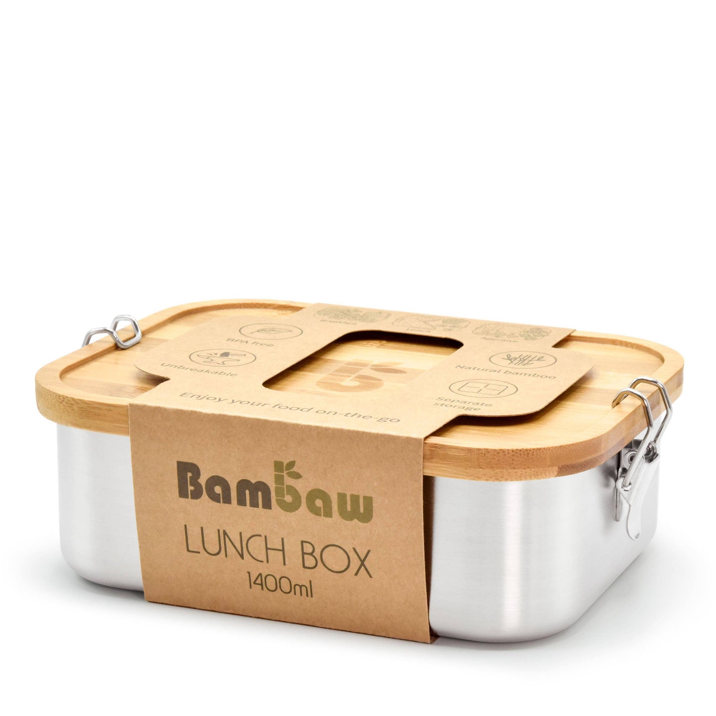 Large bamboo top lunch box