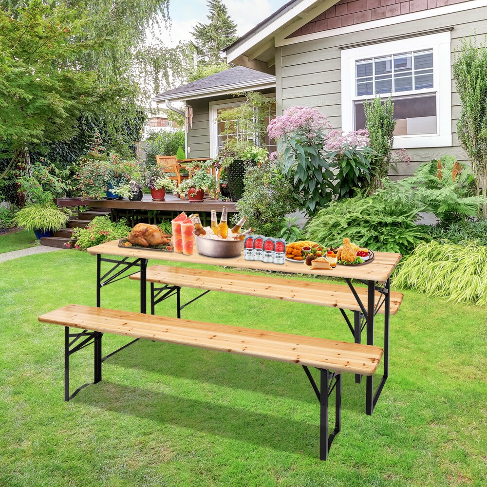 folding table in outdoor setting