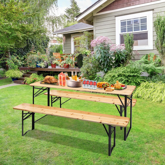 folding table in outdoor setting