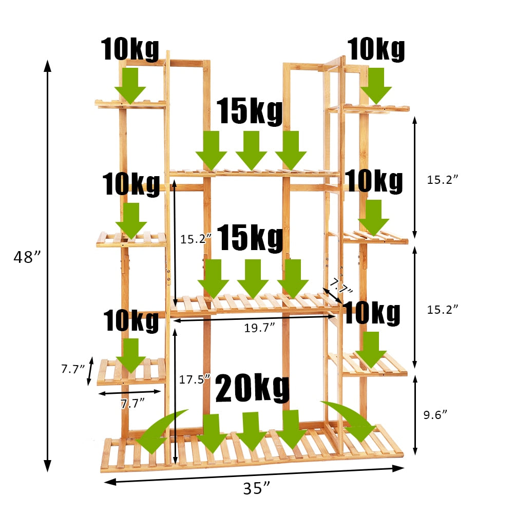 size and weight capacity of bamboo stand