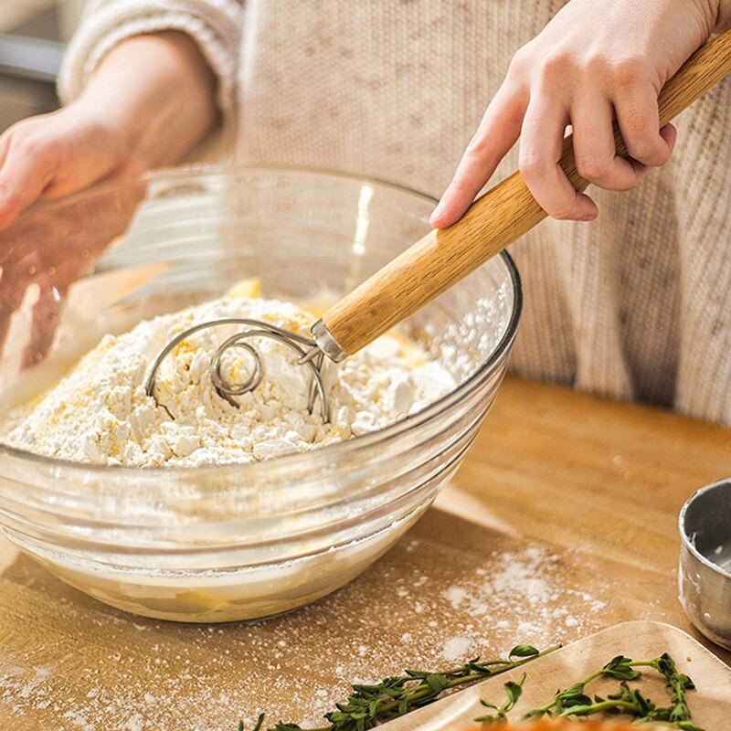 whisk mixing dough