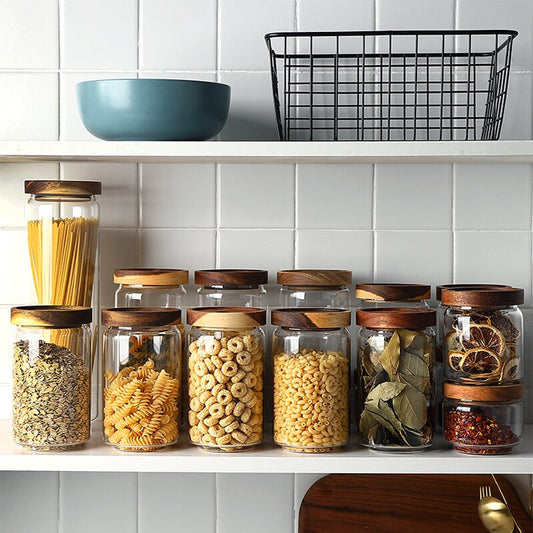 Pantry stacked set of food storage containers