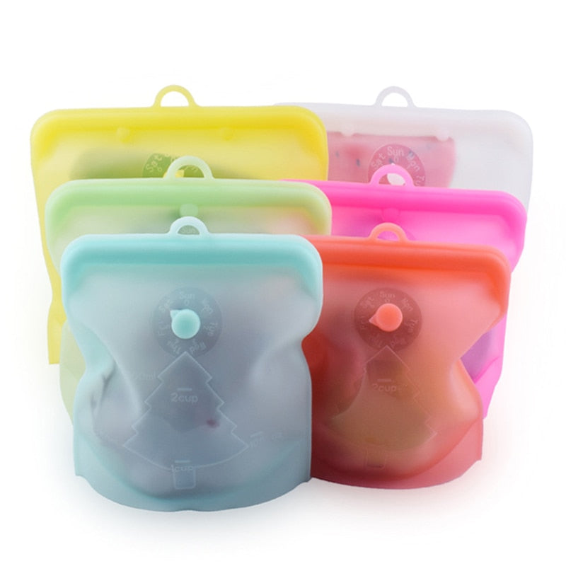 Multi-color collection of food storage bags