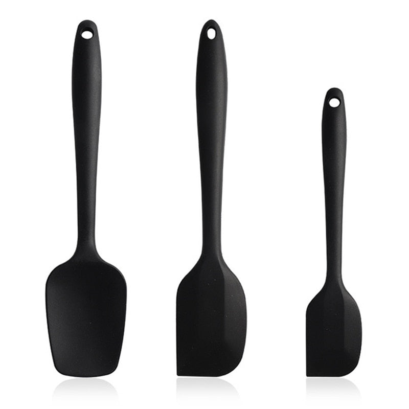 set of black spatulas