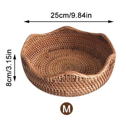 medium round rattan storage basket