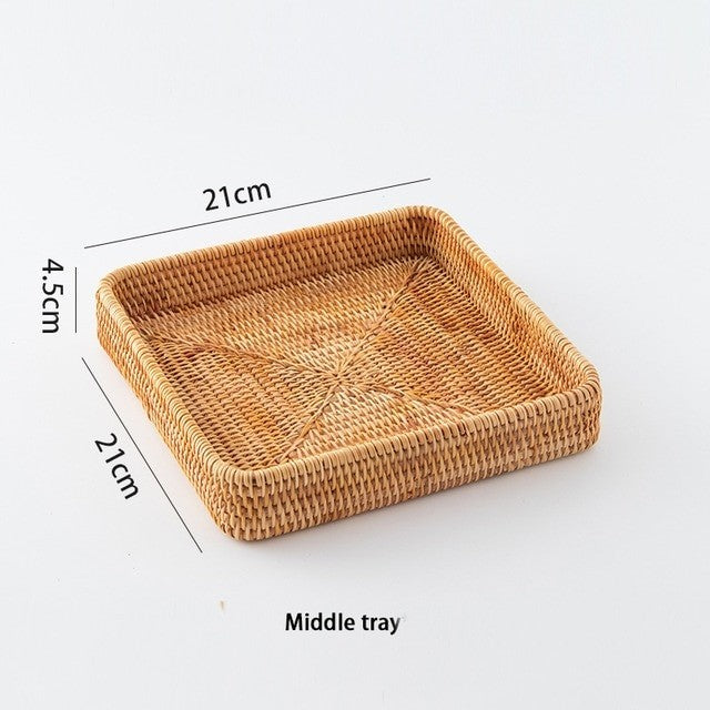 medium rectangle rattan storage basket